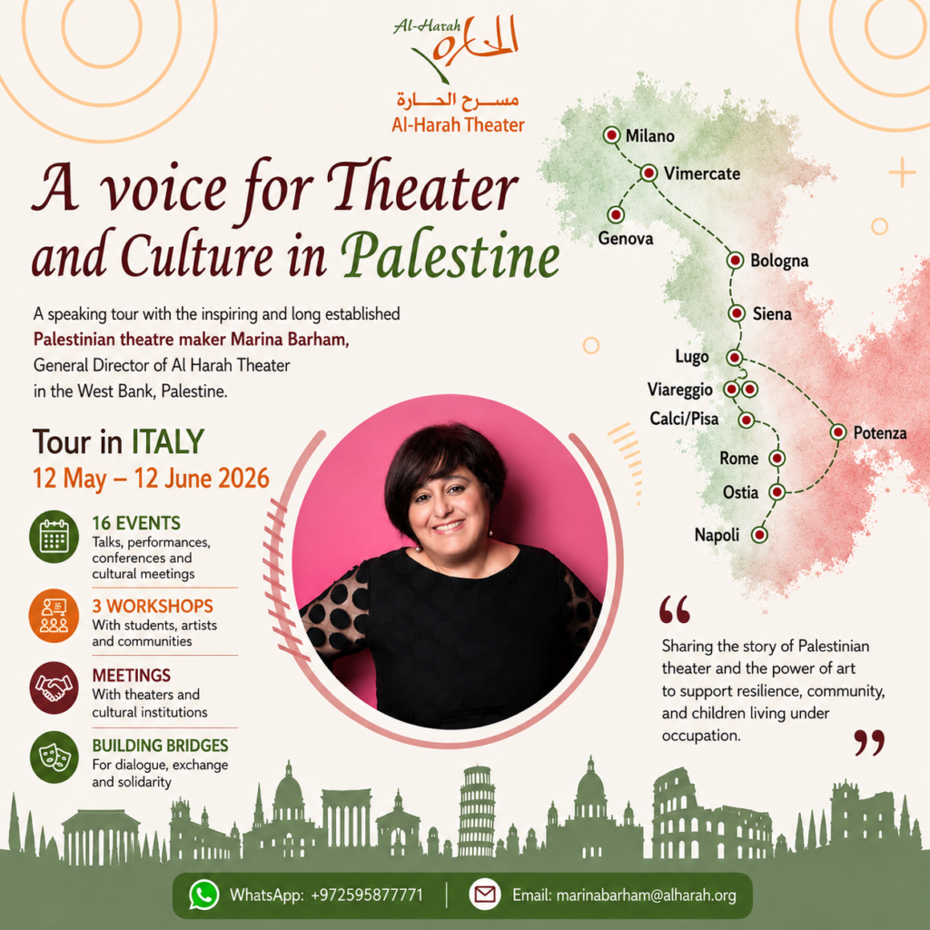 صوت من المسرح الفلسطيني يواصل رحلته في إيطاليا